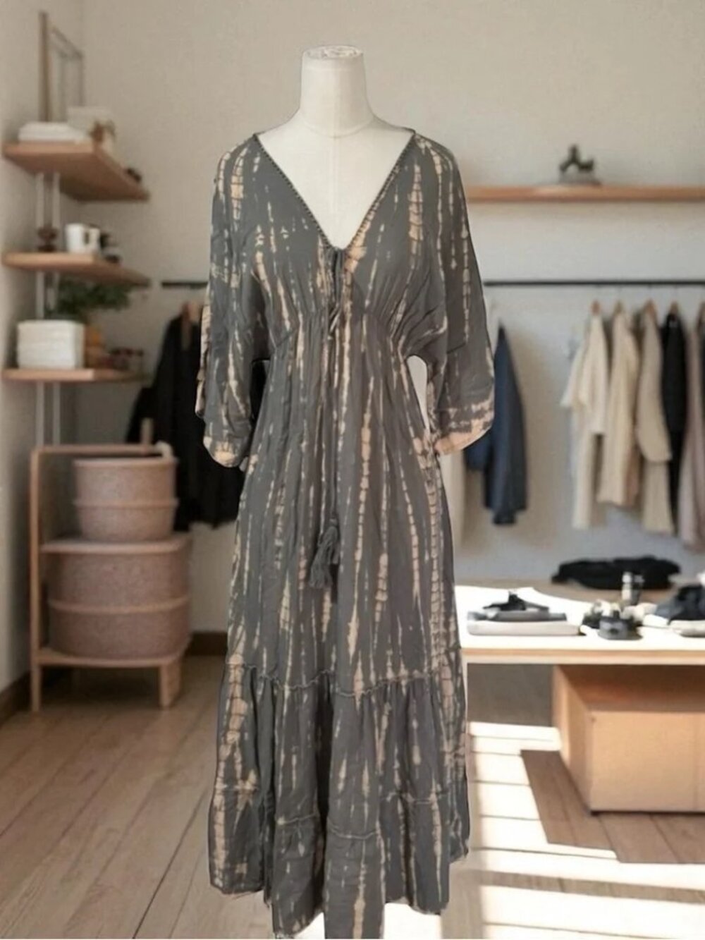 BALI QUEEN - Kaftan Maxi Tie Dye Dress - One Size